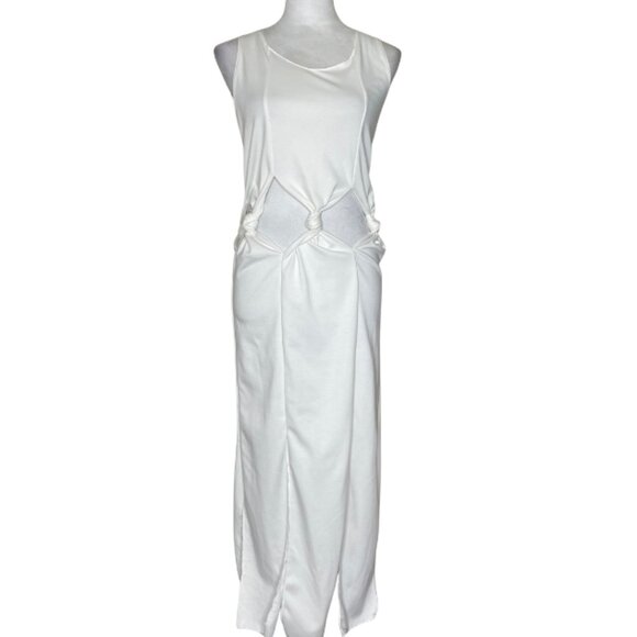 Women's White Sleeveless Cut-out Waiting To Exhale Inspired Sexy Dress Vacation - Picture 1 of 9